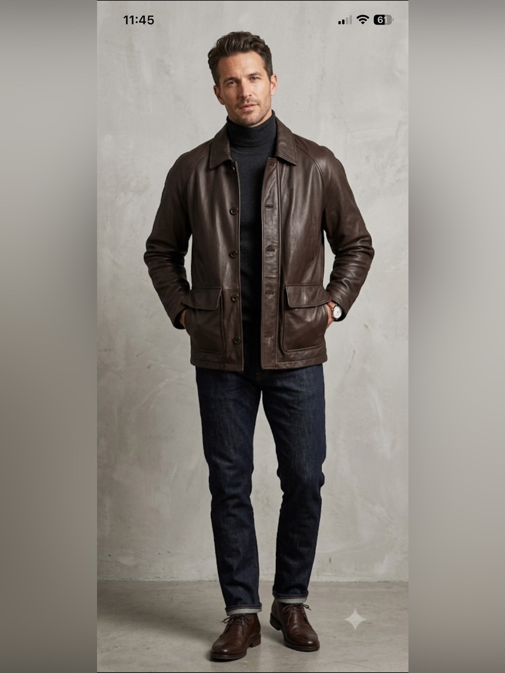 Couture‎ by J. Park Lamb Leather Bomber Jacket Men's Size Large Chocolate Brown